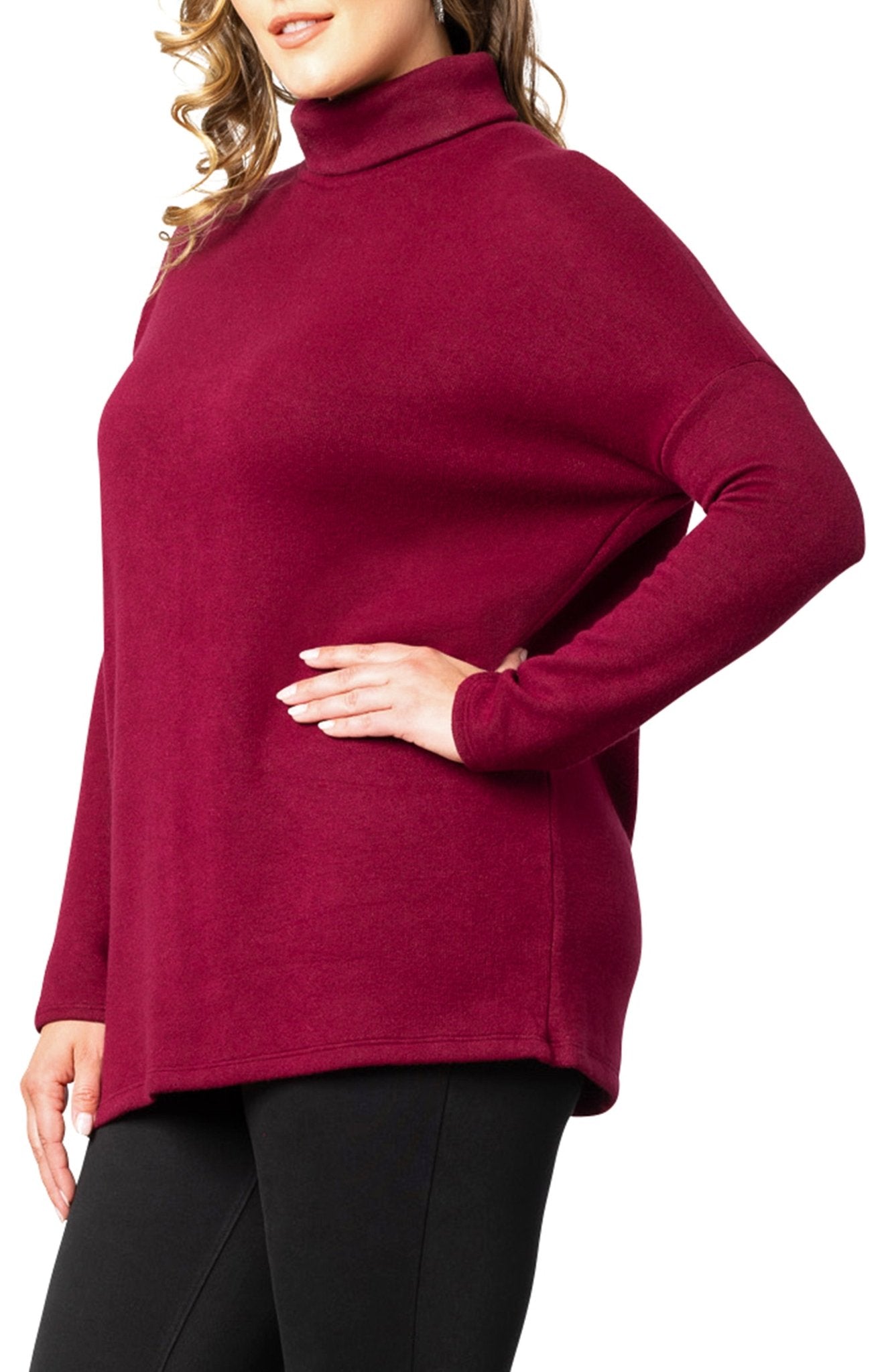 Paris Turtleneck Tunic Sweater - Plus