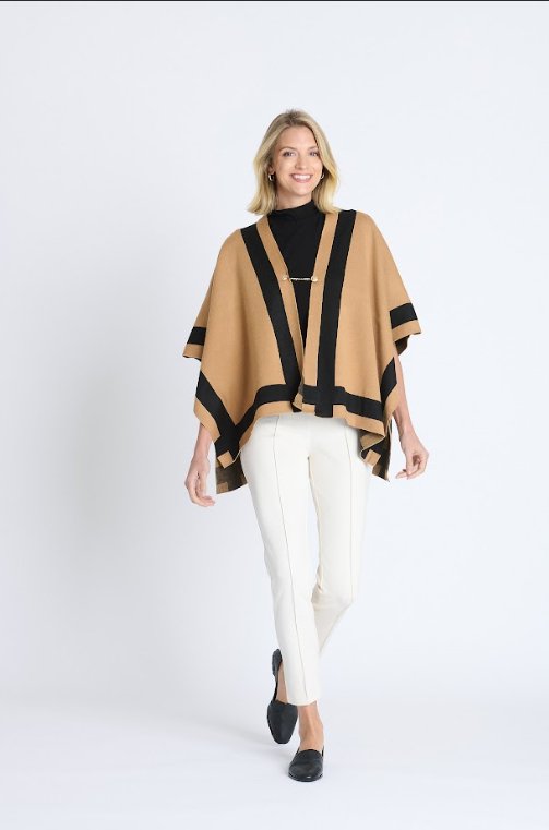 Colorblock Poncho