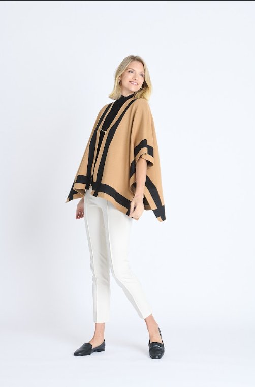 Colorblock Poncho