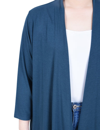 3/4 Length Sleeve Solid Cardigan - Petite