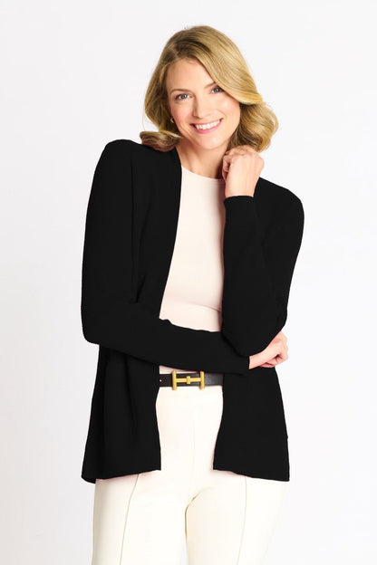 Waffle Stitch Cardigan Sweater with Pocket, Black - DressbarnCardigans & Completers